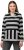 Ulla Popken Mixed Stripe Long Sleeve Hoodie Black - Hoodies & Sweatshirts - 