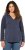 Ulla Popken Open Edged Long Sleeve V-Neck Hoodie Navy - Hoodies & Sweatshirts - 