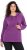 Ulla Popken Rhinestone Drawstring Moon Wash Hoodie Light Plum - Hoodies & Sweatshirts - 