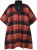 Ulla Popken Oversized Plaid Wing Collar Poncho Red Orange - Jacken - 