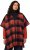 Ulla Popken Oversized Plaid Wing Collar Poncho Red Orange - Jacken - 