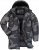 JP1880 Quilted Parka with Camouflage Drawstring Waist Black - Herren jacken - Herren Jacken in großen Größen