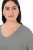 Ulla Popken Back To Basics V-Neck Relaxed Fit Cotton Tee Light Grey Melange - T-Shirts - Damen-T-Shirts in großen Größen
