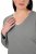Ulla Popken Back To Basics V-Neck Relaxed Fit Cotton Tee Light Grey Melange - T-Shirts - Damen-T-Shirts in großen Größen
