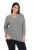 Ulla Popken Back To Basics V-Neck Relaxed Fit Cotton Tee Light Grey Melange - T-Shirts - Damen-T-Shirts in großen Größen
