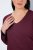 Ulla Popken Back To Basics V-Neck Relaxed Fit Cotton Tee Dark Berry - T-Shirts - Damen-T-Shirts in großen Größen