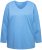 Ulla Popken Back To Basics V-Neck Relaxed Fit Cotton Tee Light Cornflower - T-Shirts - 