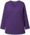 Ulla Popken Back To Basics V-Neck Relaxed Fit Cotton Tee Deep Violet - T-Shirts - 
