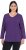 Ulla Popken Back To Basics V-Neck Relaxed Fit Cotton Tee Deep Violet - T-Shirts - 