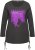Ulla Popken Tie Hem Long Sleeve Graphic Tee Charcoal Grey Melange - Bedruckte T-shirts für damen - 