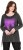 Ulla Popken Tie Hem Long Sleeve Graphic Tee Charcoal Grey Melange - Bedruckte T-shirts für damen - 