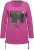 Ulla Popken Tie Hem Long Sleeve Graphic Tee Berry - Bedruckte T-shirts für damen - 