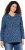 Ulla Popken Geometric Print 3/4 Sleeve Pleated Tee Navy Blue - Bedruckte T-shirts für damen - 