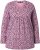 Ulla Popken Geometric Print 3/4 Sleeve Pleated Tee Raspberry - Bedruckte T-shirts für damen - 