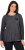 Ulla Popken Cold Dyed Sequined Heart Long Sleeve Tee Asphalt - Bedruckte T-shirts für damen - 