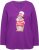 Ulla Popken Christmas Squirrel Long Sleeve Graphic Tee Dark Purple - Bedruckte T-shirts für damen - 