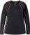Ulla Popken UPF 50+ Contrast Piping Long Sleeve Tee Black - Bedruckte T-shirts für damen - 