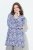 Ulla Popken Allover Printed Pleated Long Sleeve Tee Dark Blue - Bedruckte T-shirts für damen - Bedruckte Shirts für Damen