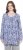 Ulla Popken Allover Printed Pleated Long Sleeve Tee Dark Blue - Bedruckte T-shirts für damen - 