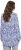 Ulla Popken Allover Printed Pleated Long Sleeve Tee Dark Blue - Bedruckte T-shirts für damen - 