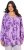 Ulla Popken Allover Printed Pleated Long Sleeve Tee Lavender - Bedruckte T-shirts für damen - 