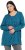 Ulla Popken Pleated Confetti Print Long Sleeve Tee Teal - Bedruckte T-shirts für damen - 