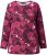 Ulla Popken Abstract Print Long Sleeve Tee Dark Ruby - Bedruckte T-shirts für damen - 