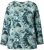 Ulla Popken Abstract Print Long Sleeve Tee Teal Green - Bedruckte T-shirts für damen - 
