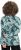 Ulla Popken Abstract Print Long Sleeve Tee Teal Green - Bedruckte T-shirts für damen - 