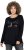 Ulla Popken Your Story Sequined Long Sleeve Tunic Tee Black - Bedruckte T-shirts für damen - 