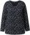 Ulla Popken Allover Printed Long Sleeve Tee Black - Bedruckte T-shirts für damen - 