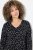 Ulla Popken Allover Printed Long Sleeve Tee Black - Bedruckte T-shirts für damen - Bedruckte Shirts für Damen