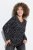 Ulla Popken Allover Printed Long Sleeve Tee Black - Bedruckte T-shirts für damen - Bedruckte Shirts für Damen
