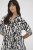 Kaffe Curve Alia Shirt Dress Black Chalk Animal - Midikleider - 