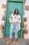 Ulla Popken Cropped Flared Eyelet Jeans Light Blue - Jeans & Hosen in Großen Größen – Plus Size - 