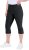 Ulla Popken Bengaline Elastic Waist Stretch Capri Pants Black - Jeans & Hosen in Großen Größen – Plus Size - 