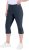 Ulla Popken Bengaline Elastic Waist Stretch Capri Pants Navy Blue - Jeans & Hosen in Großen Größen – Plus Size - 