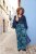 Ulla Popken Tropical Leaf Print Elastic Waist Pants Blue - Jeans & Hosen in Großen Größen – Plus Size - 