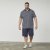 North Latitude 61134 Allover-Print Jersey-Poloshirt Marineblau - Polo-shirts für herren - Polo-Shirts für Herren in großen Größen