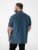 D555 Harvey Pique with Jacquard Collar & Cuffs Polo Teal - Polo-shirts für herren - Polo-Shirts für Herren in großen Größen