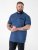 D555 Murray Printed Jacquard Collar & Cuff Short Sleeve Polo Blue - Polo-shirts für herren - Polo-Shirts für Herren in großen Größen
