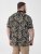 D555 Palmer Leaf Printed Jacquard Collar & Cuff Chest Pocket Polo Black - Polo-shirts für herren - Polo-Shirts für Herren in großen Größen