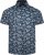 Kam Jeans 6061 Hibiscus Floral Print Short Sleeve Shirt Midnight Blue - Herrenhemden - Herrenhemden in großen Größen