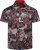 Kam Jeans 6062 Skull And Roses Print Short Sleeve Shirt Black - Herrenhemden - Herrenhemden in großen Größen
