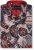 Kam Jeans 6062 Skull And Roses Print Short Sleeve Shirt Black - Herrenhemden - Herrenhemden in großen Größen