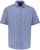 JP1880 Short Sleeve Check Print Traditional Shirt Blue - Herrenhemden - Herrenhemden in großen Größen