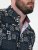 D555 Rick Geometric Print Short Sleeve Shirt Navy - Herrenhemden - Herrenhemden in großen Größen
