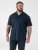 D555 Connor Stretch Cuban Collar Resort Short Sleeve Shirt Navy - Herrenhemden - Herrenhemden in großen Größen