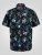 D555 Corden Hawaiian AOP Cuban Collar Resort Short Sleeve Navy - Kurzarmhemden - Herren Kurzarmhemden Große Größen