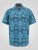 D555 Hawkins Printed Cuban Collar Resort Short Sleeve Shirt Teal - Herrenhemden - Herrenhemden in großen Größen